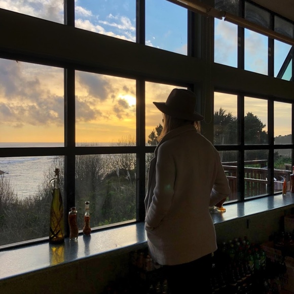 Soft baby blue wool blend pea coat - Picture 3 of 5